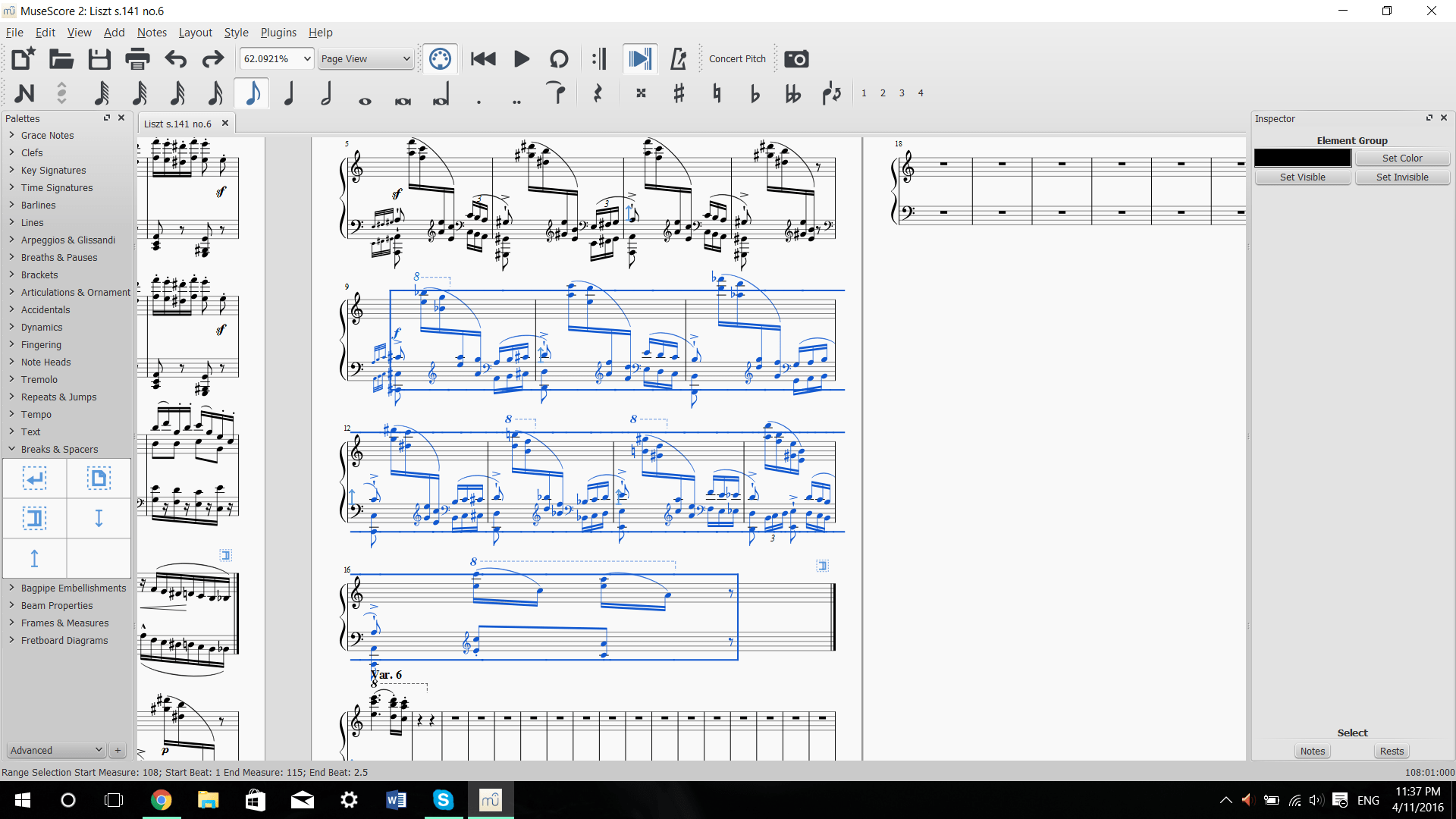 Fitting measures in MuseScore